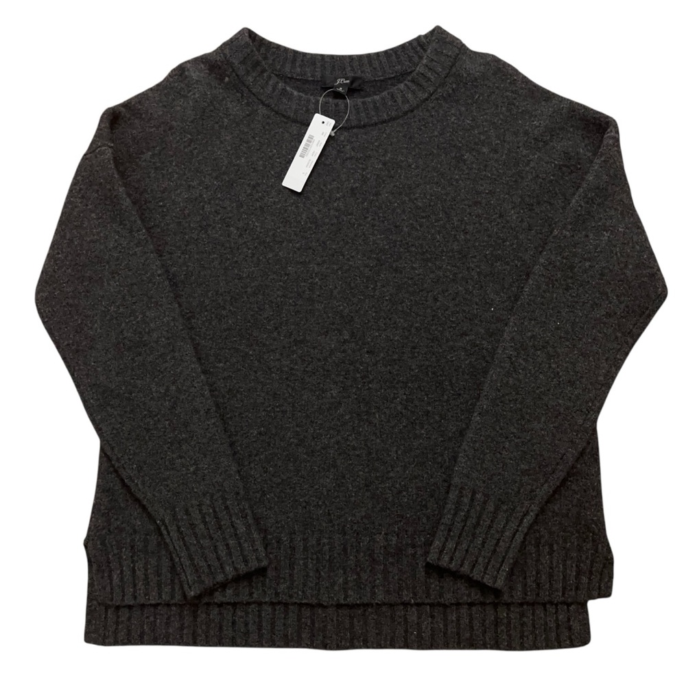 J.Crew Sweater Womens S Oversized Crewneck Supersoft Yarn Wool Alpaca Gray NEW